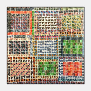 stamp quilt flat off white frame