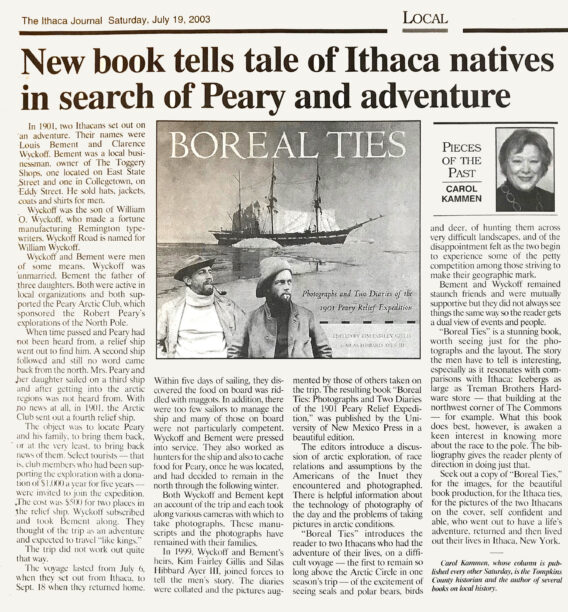 Ithaca Journal - Boreal Ties Article